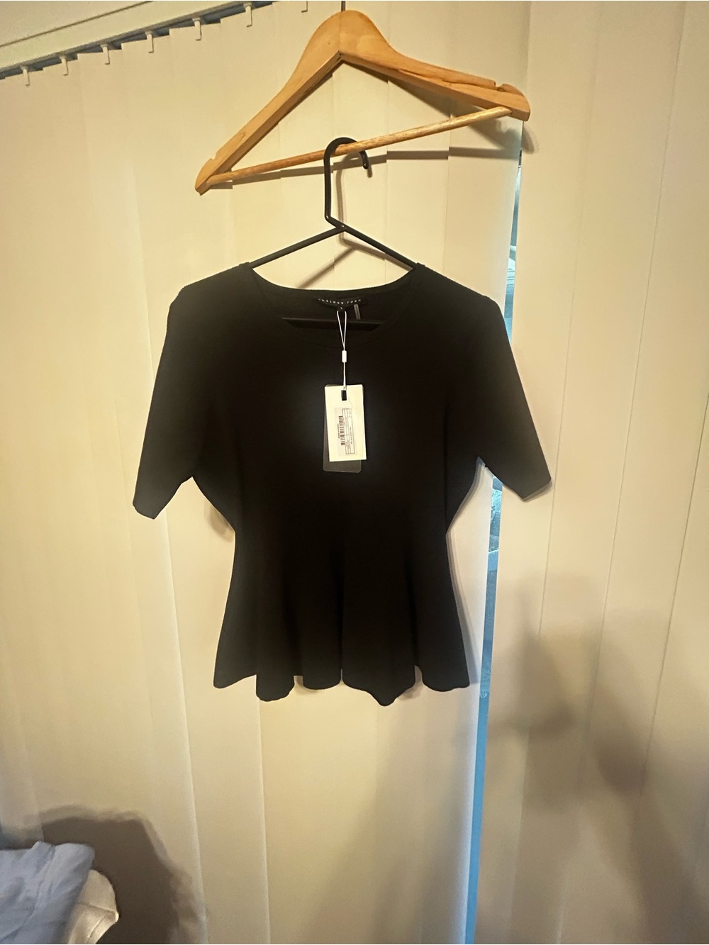 Endless Rose Black Peplum Short-Sleeve Top